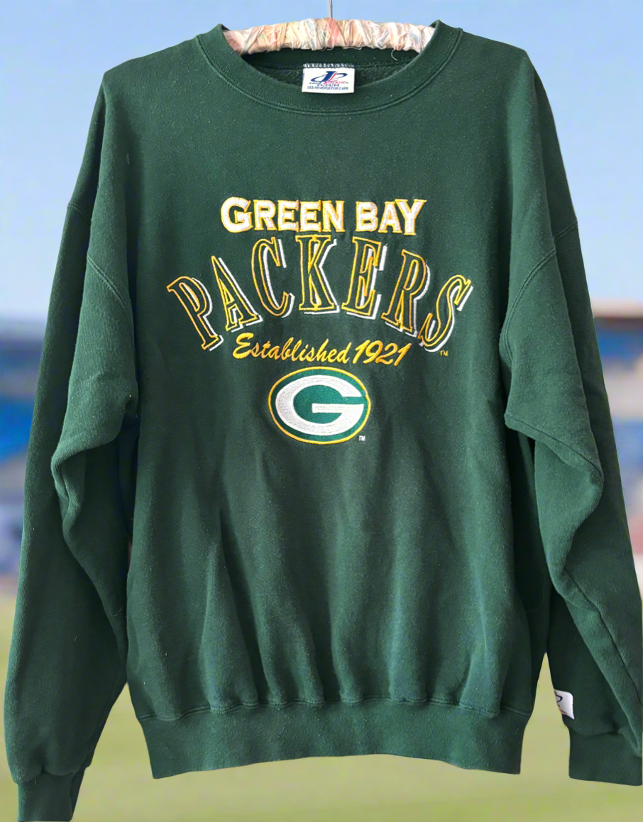 90’s Green Bay Packers Logo Athletics Embroidered Crewneck