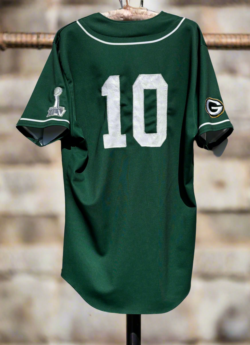 Reworked Retro packers Button up GameDay Baseball Jersey