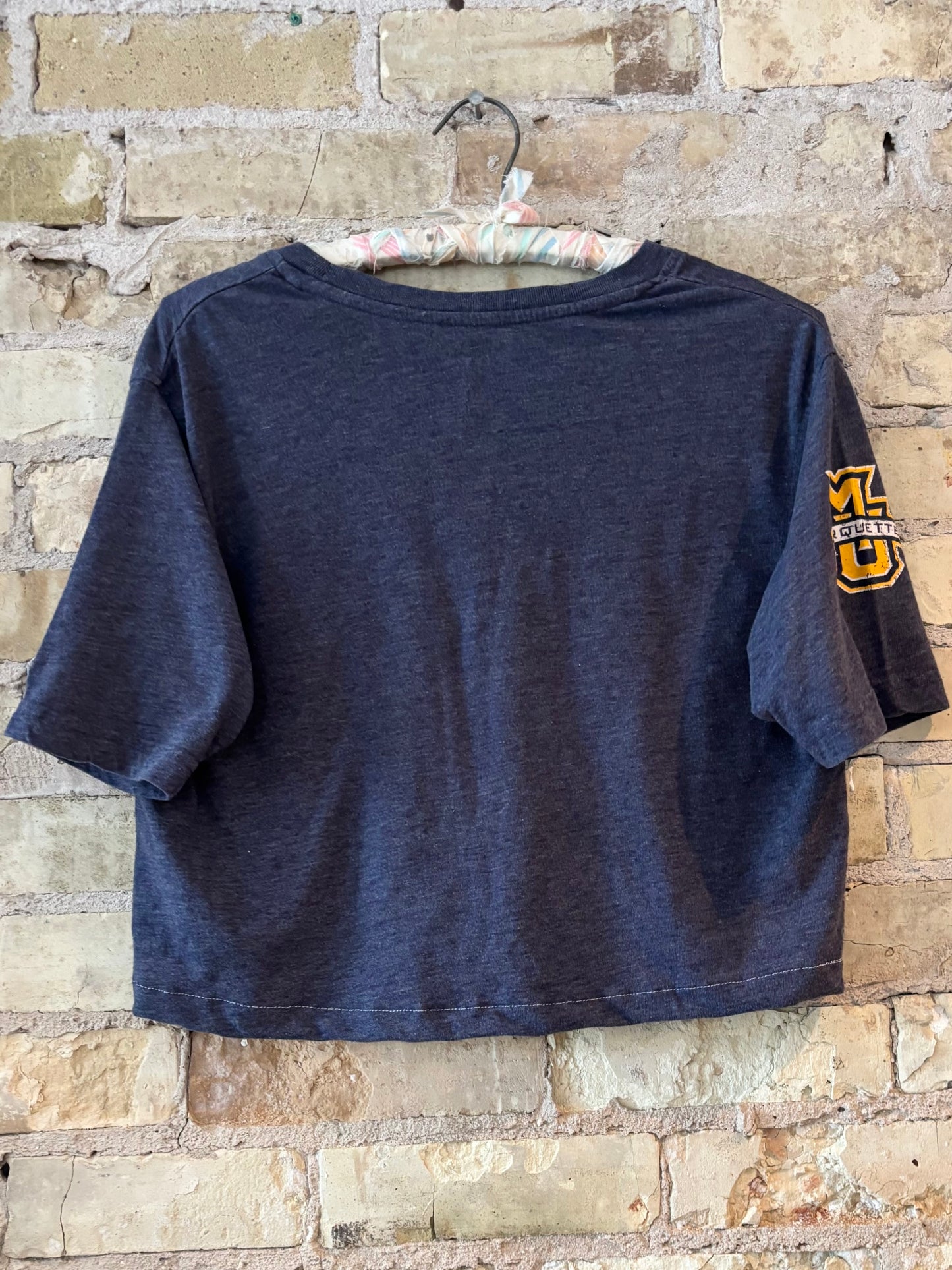Reworked Marquette University Crop Top T-shirt