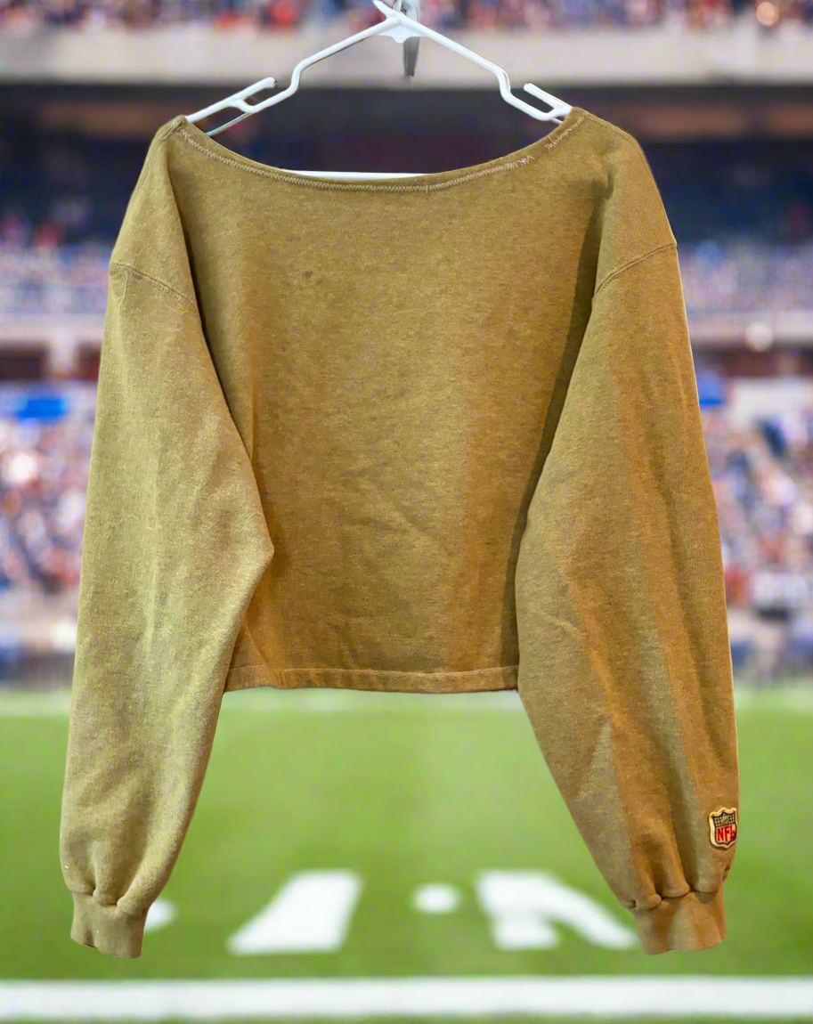 Reworked 90s Cropped off the shoulder Packers GameDay sweatshirt