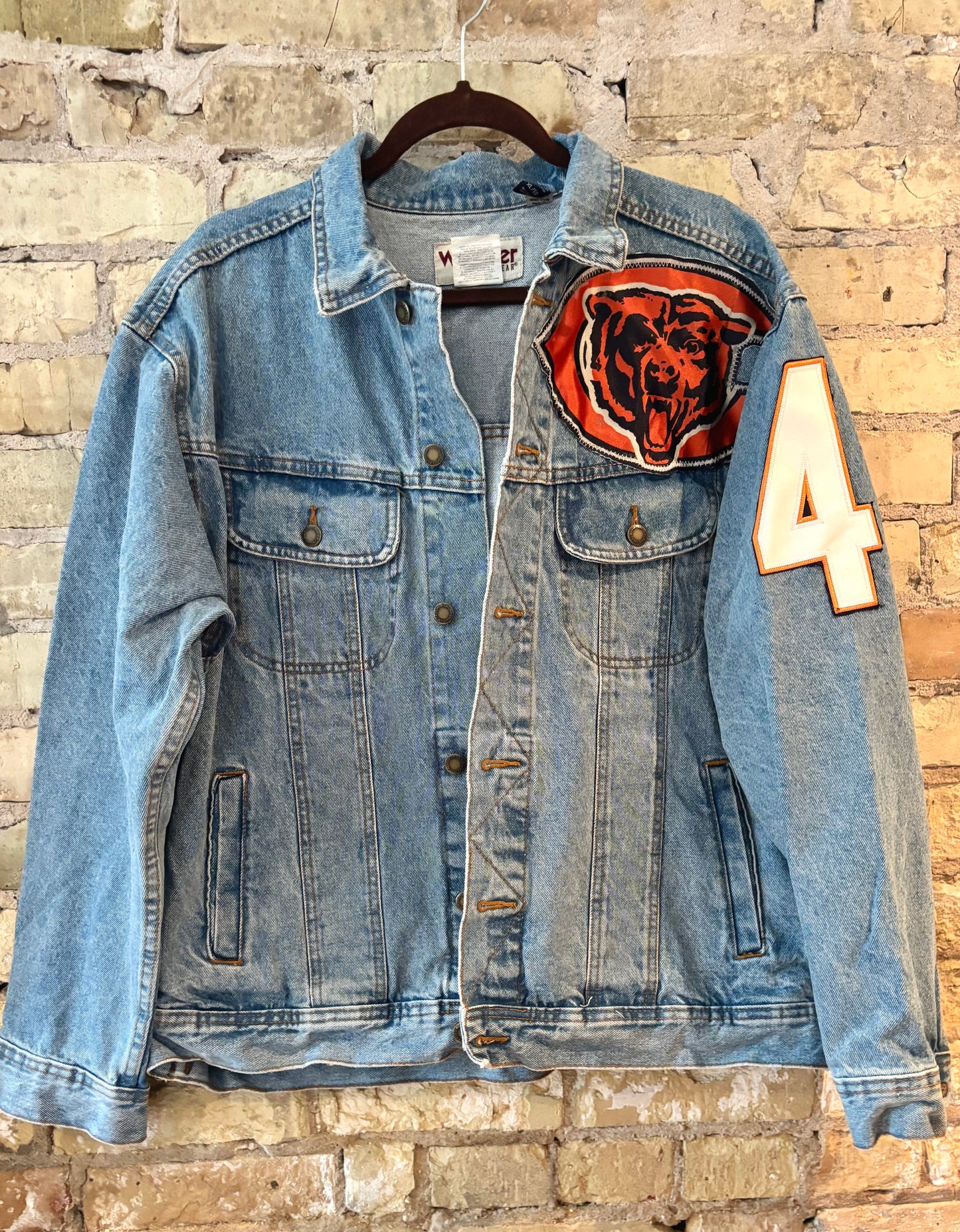 Reworked Over Sized Vintage Wrangler Game Day Denim Jean Jacket