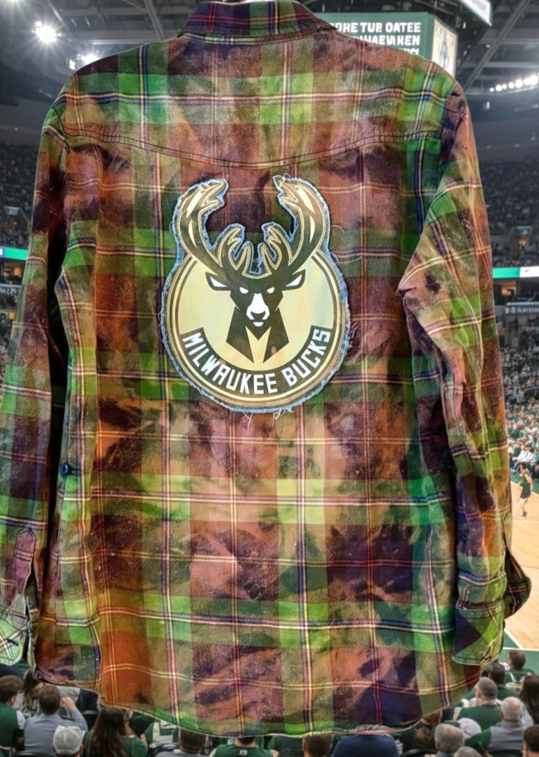 Reworked BUCKS Game Day Flannel Shirt