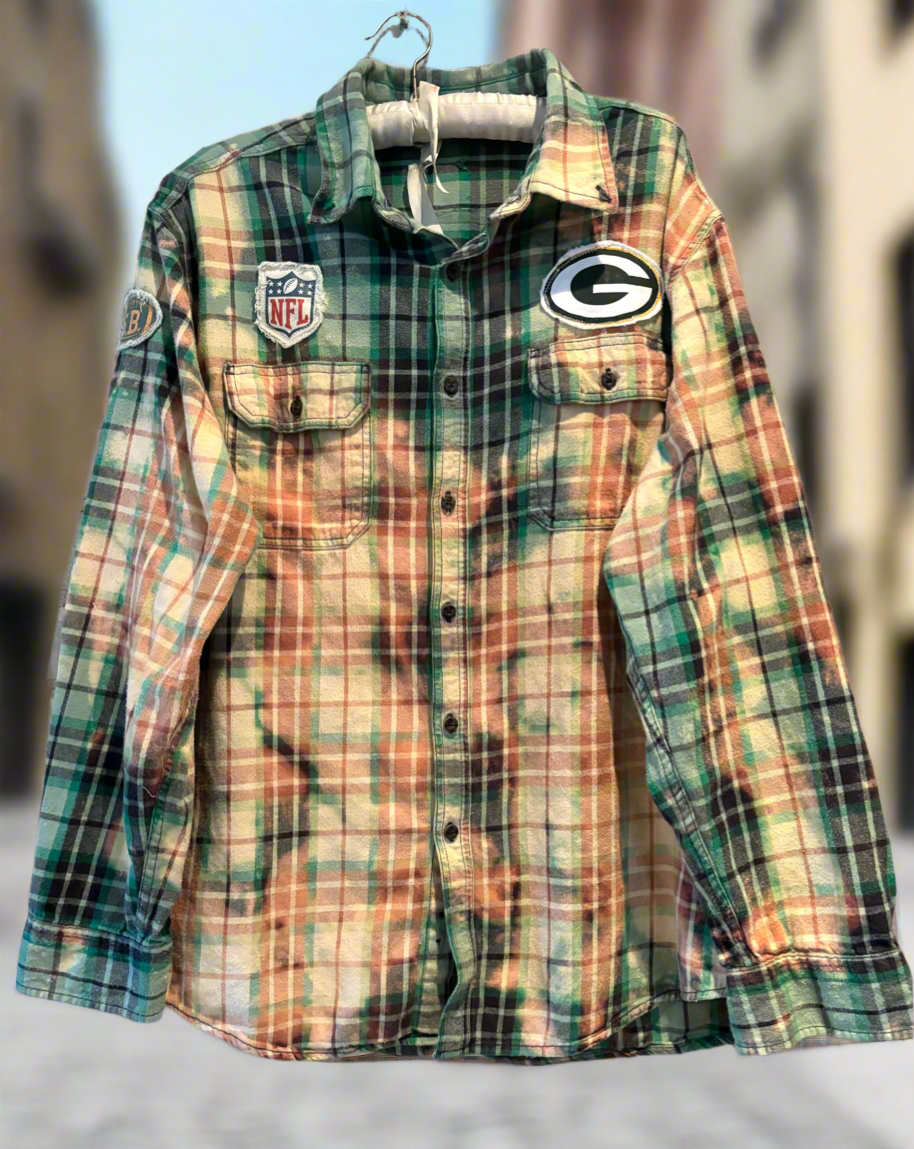 Reworked Packers Game Day Flannel Shirt