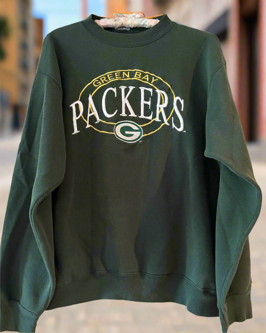Vintage 90s Green Bay Packers Embroidered Crewneck