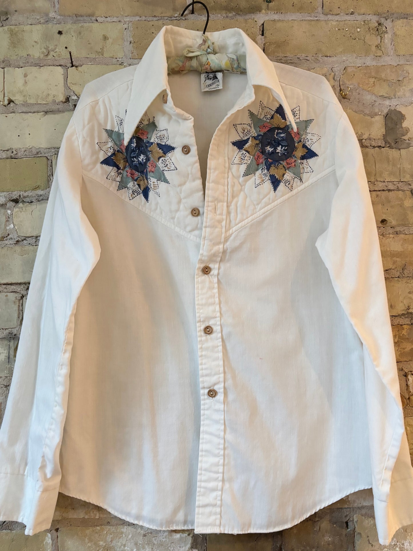 1970's Kennington California Hippie Quilted unisex
Western Button up Shirt