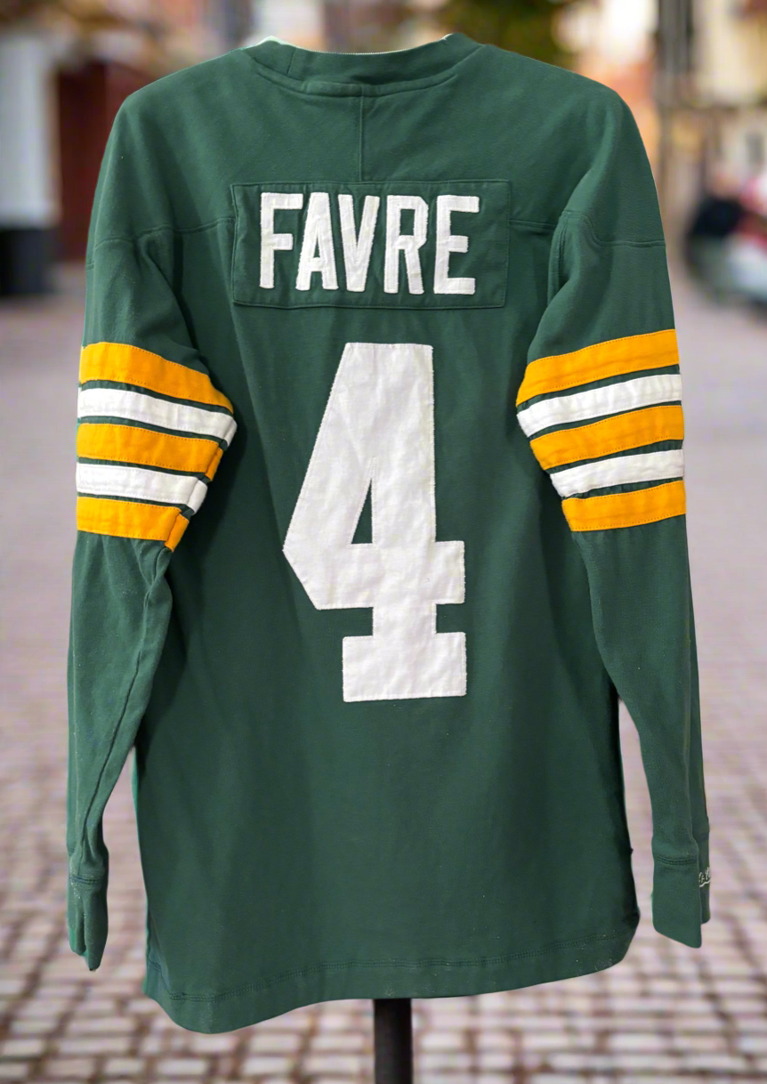 Vintage Mitchell & Ness #4 Favre Packers Throwback Jersey 75th Anniversary