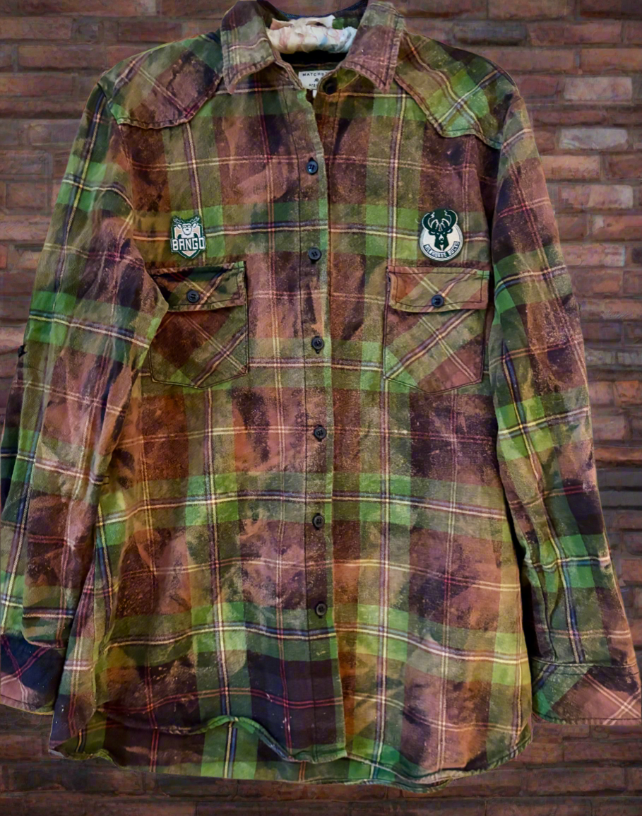 Reworked Woman’s Game Day Flannel Shirt