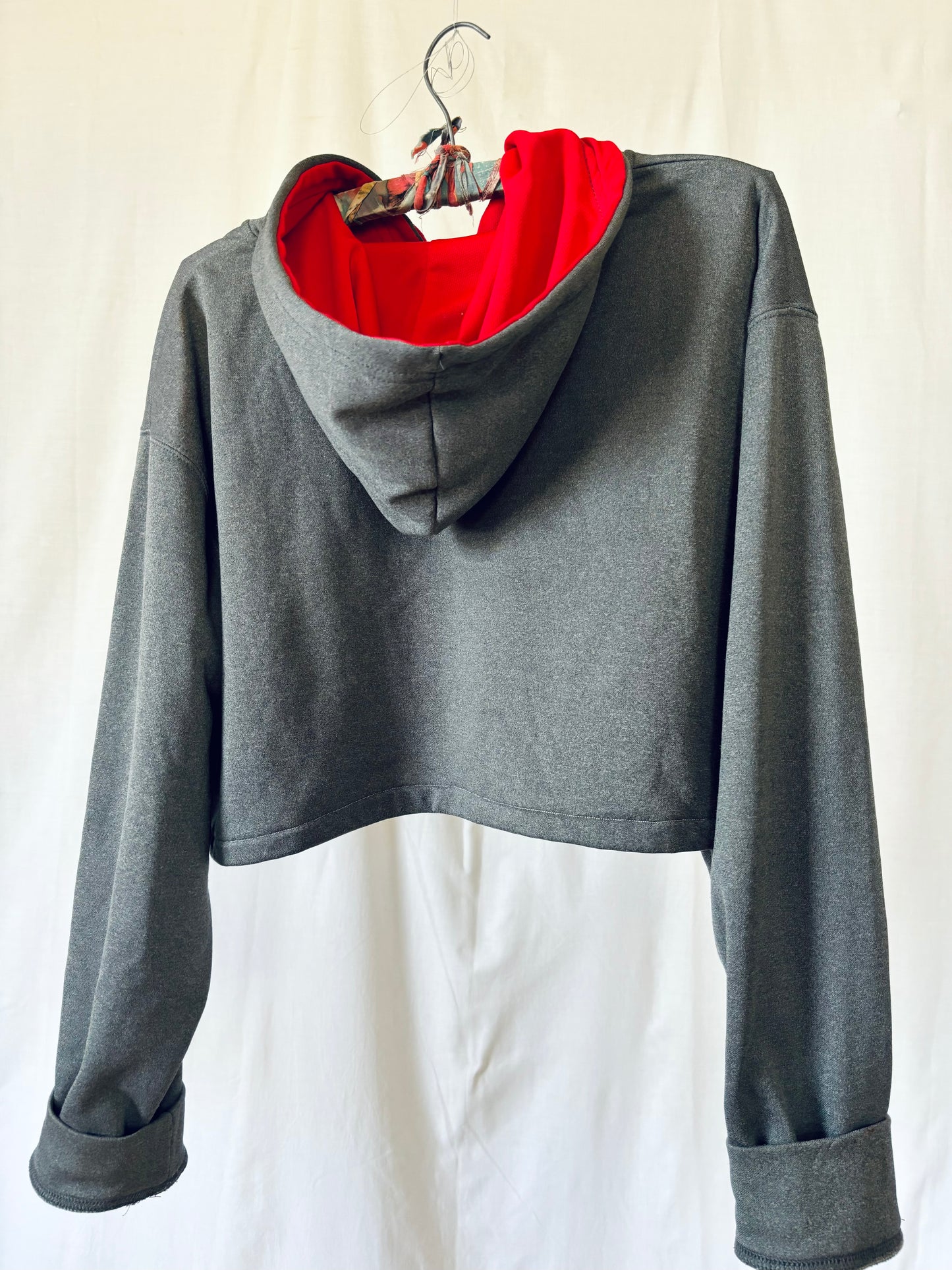 Reworked Wisconsin Badgers Cropped Hoodie