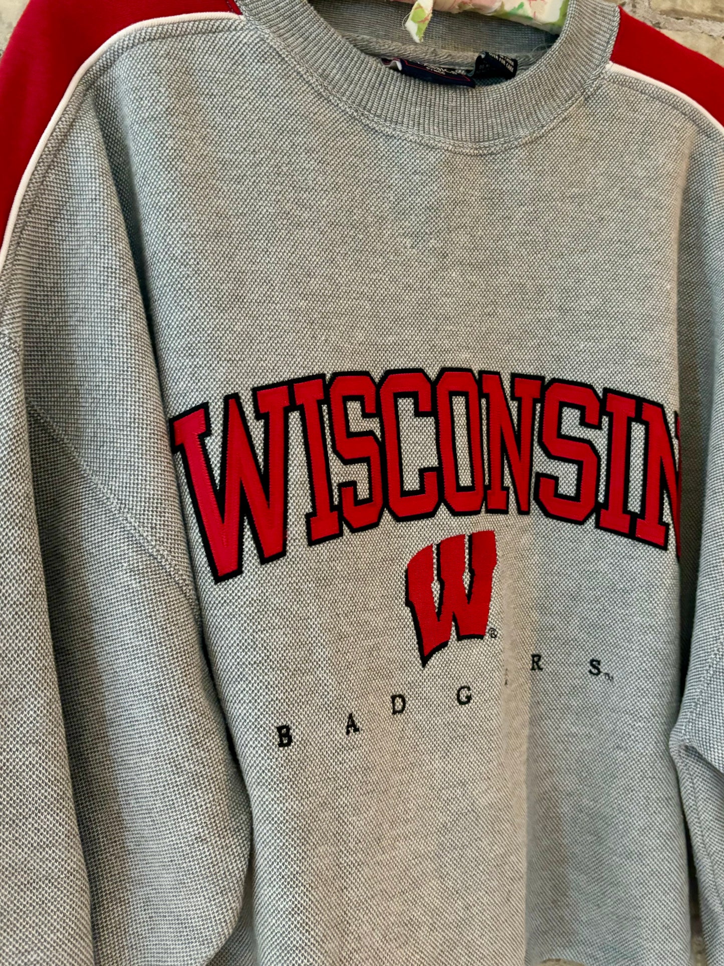 Reworked 90’s Retro Wisconsin Badgers Cropped Crewneck