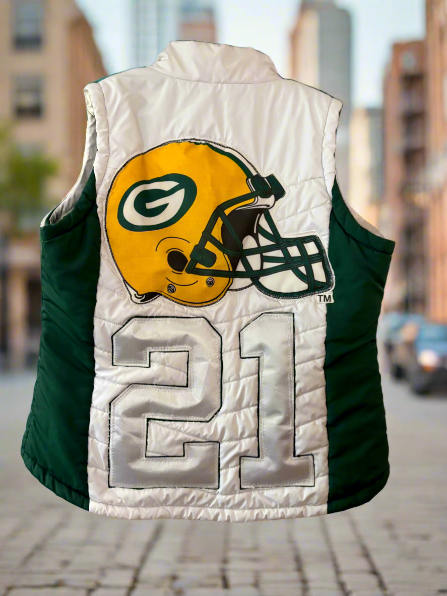 Reworked Retro NFL Packers Game Day Puffer Vest