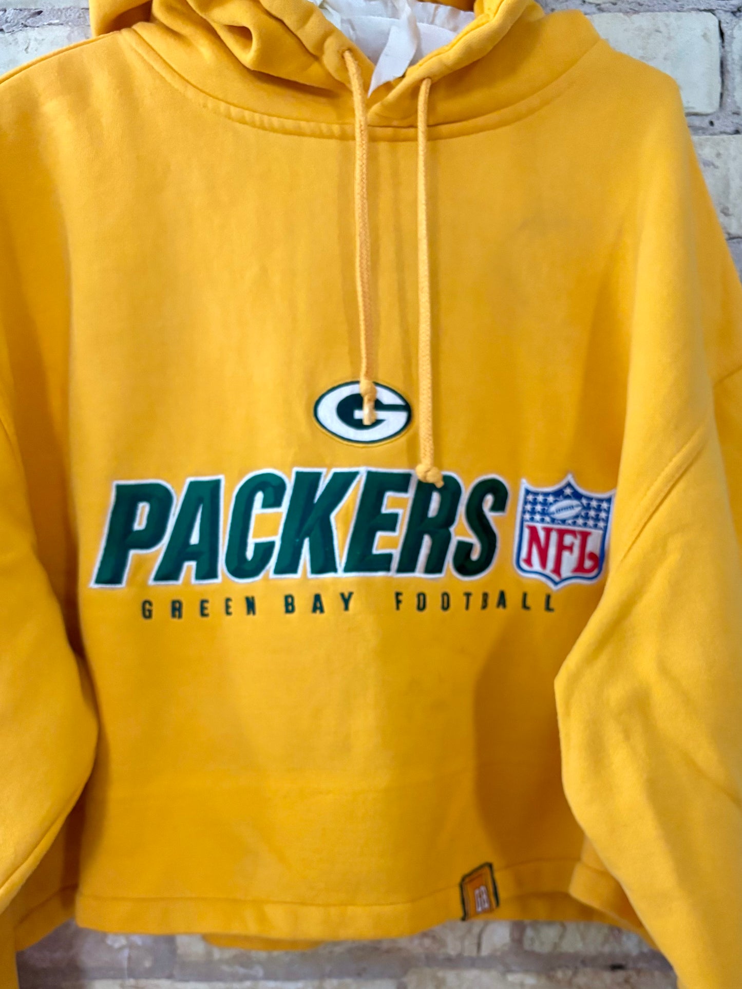 Reworked Packers Retro Reebok oversized cropped Hoodie