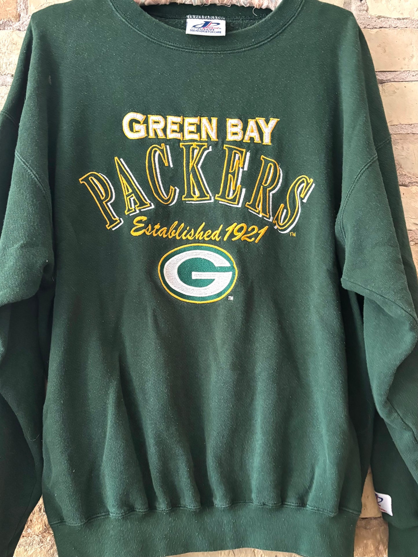 90’s Green Bay Packers Logo Athletics Embroidered Crewneck