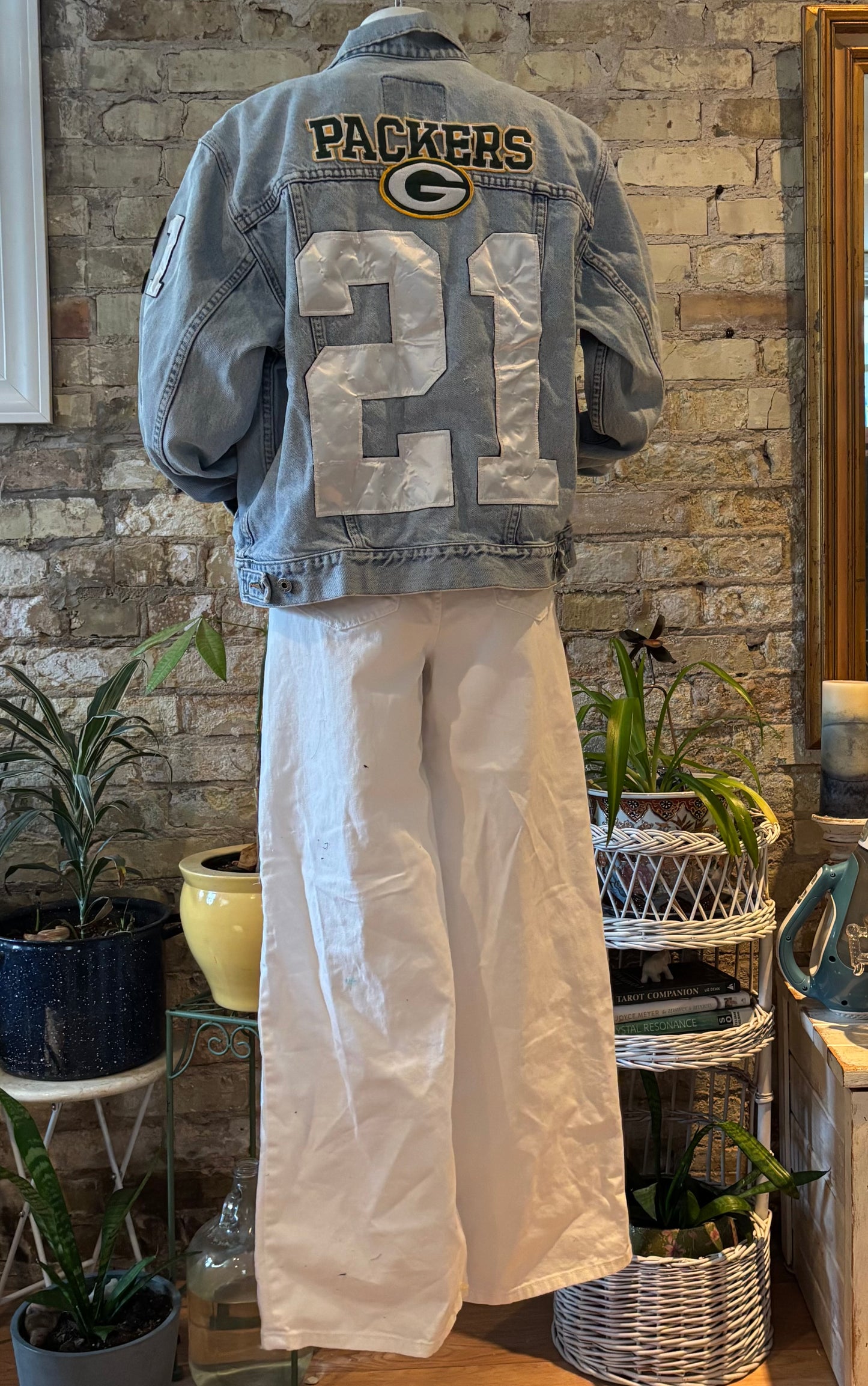 Reworked Packers Retro Game Day Denim Jean Jacket