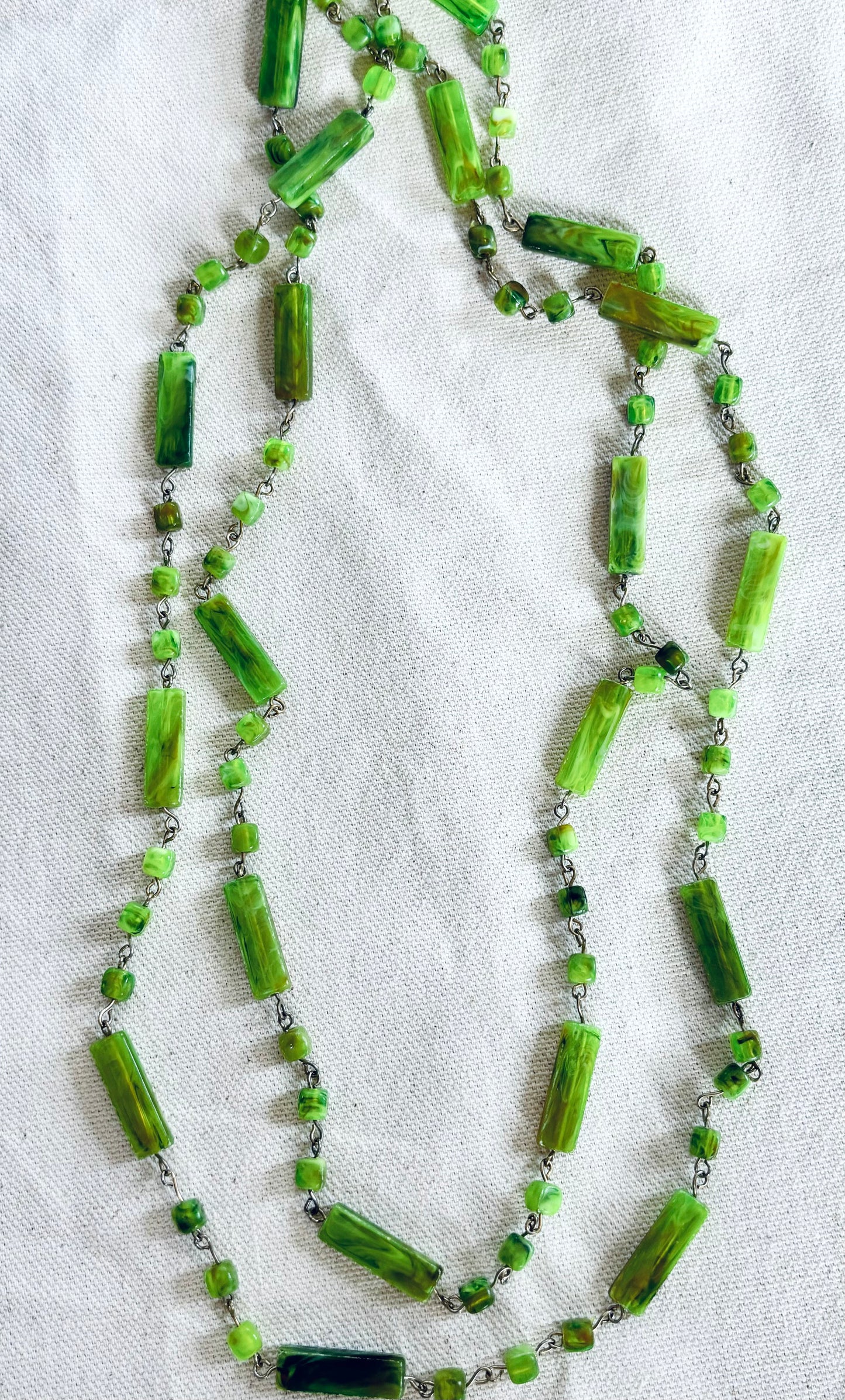 Vintage long Lucite beaded Necklace