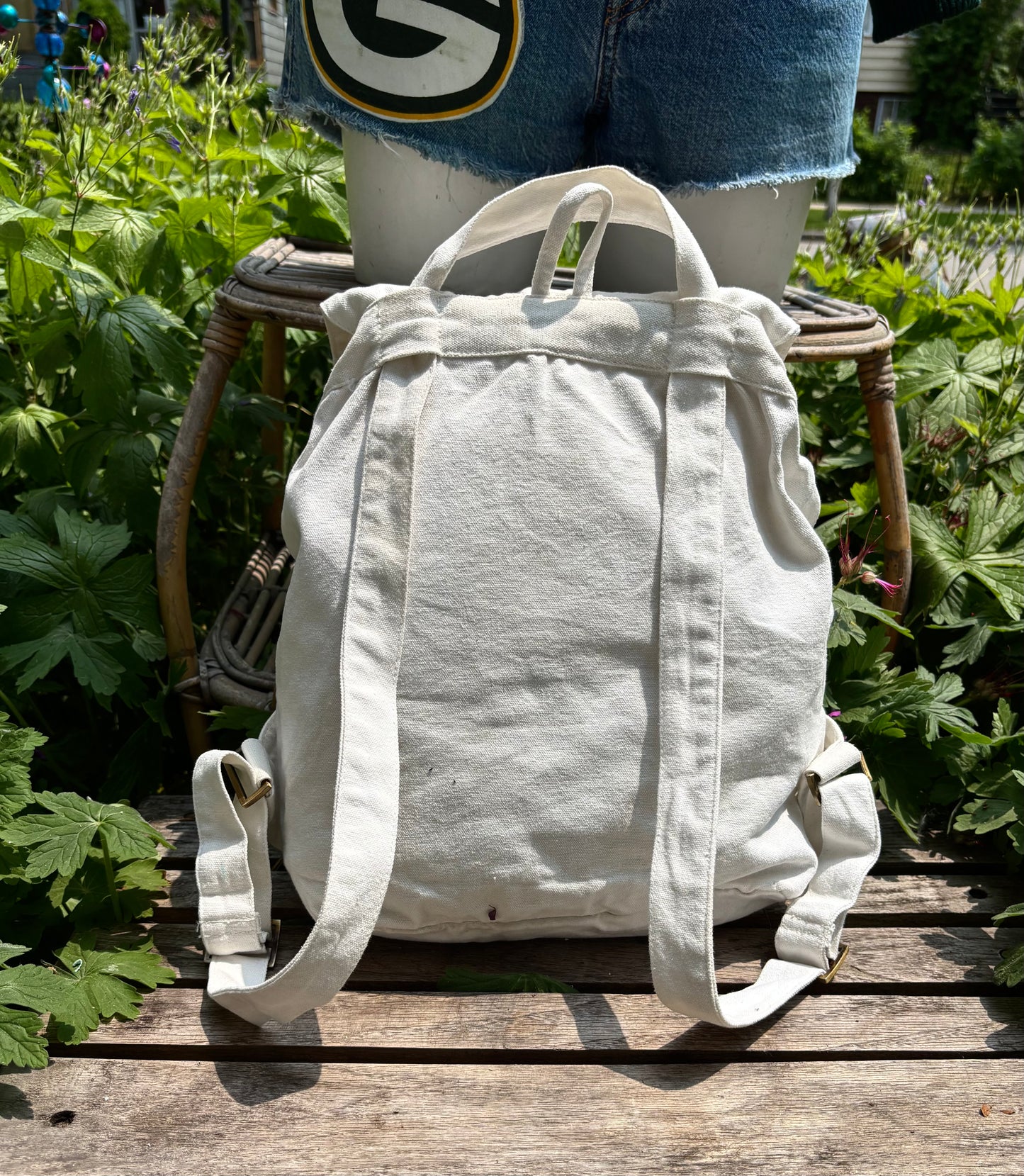 Reworked Slouchy Game Day canvas BackPack Bag