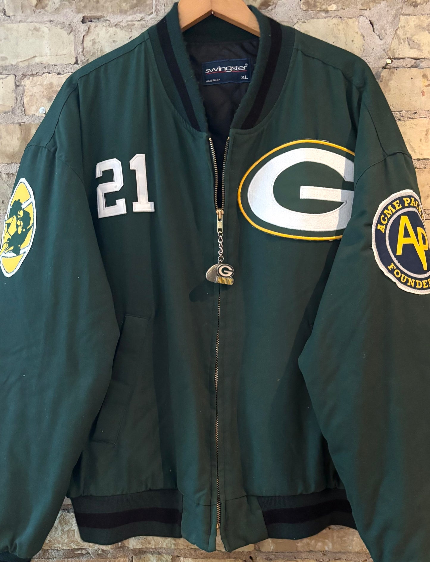 Reworked vintage Game Day Bomber Jacket