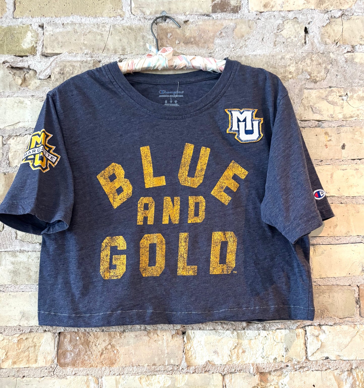 Reworked Marquette University Crop Top T-shirt