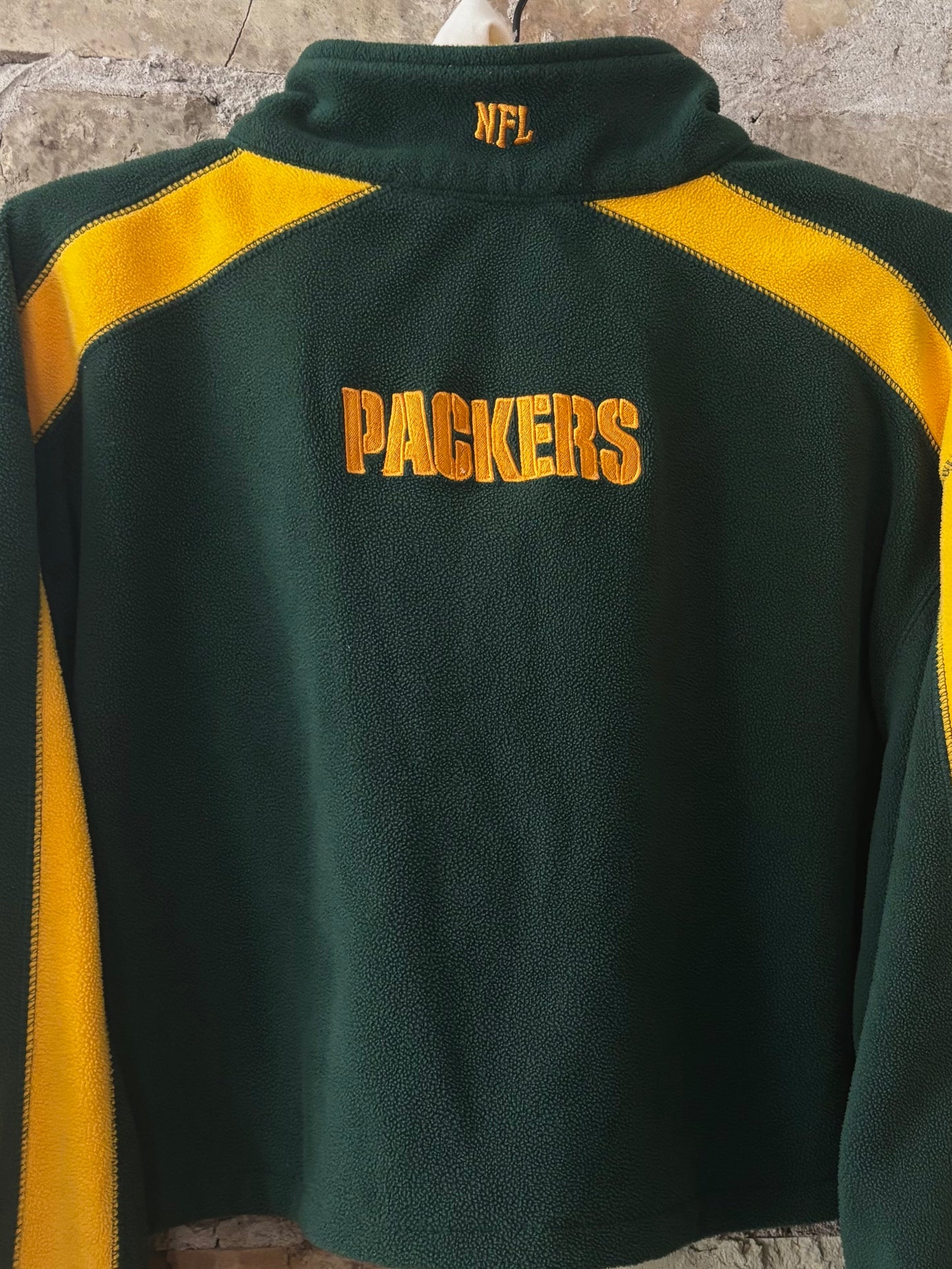 Reworked vintage Packers Color Block 1/4 Zip Cropped Fleece