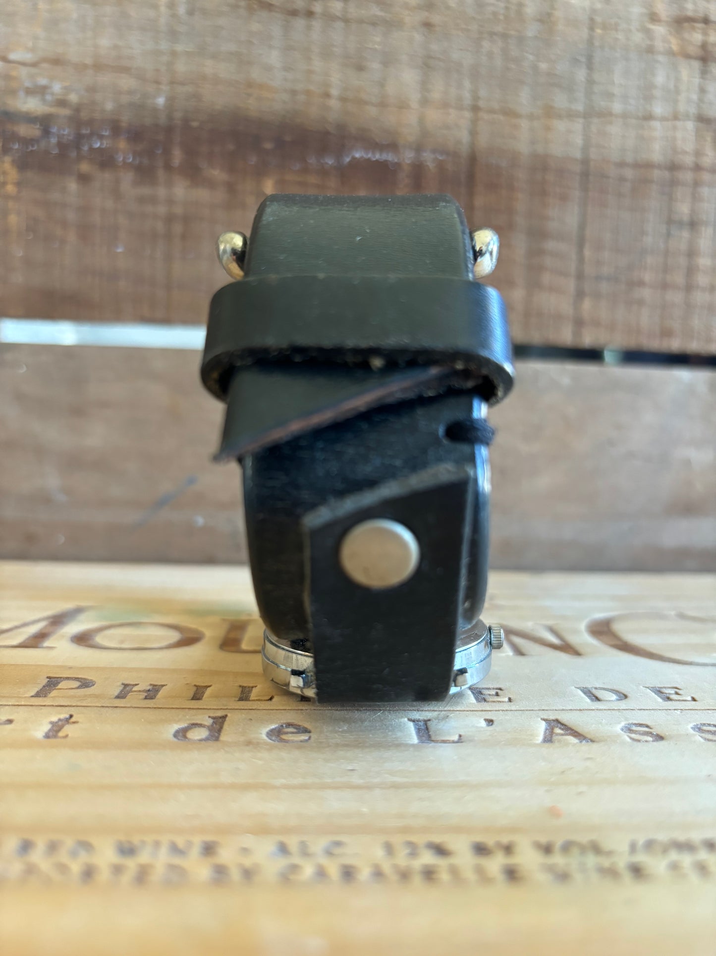 Handmade Distressed Leather wristband Cuff Watch