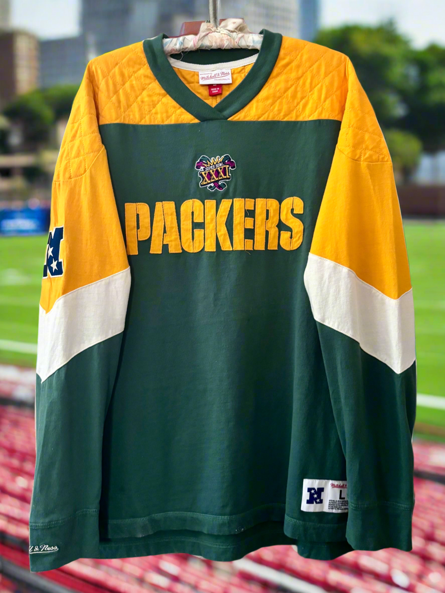 Vintage Packers Super Bowl XXXI Mitchell & Ness Throwback Crewneck