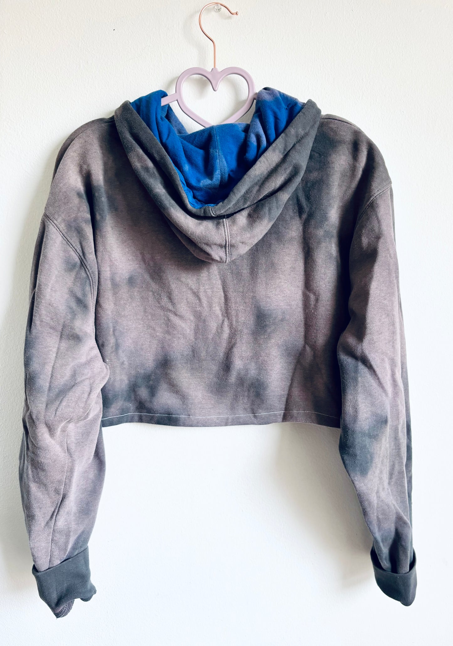 Reworked 90s Duke Blue Devils Cropped & Distressed Hoodie