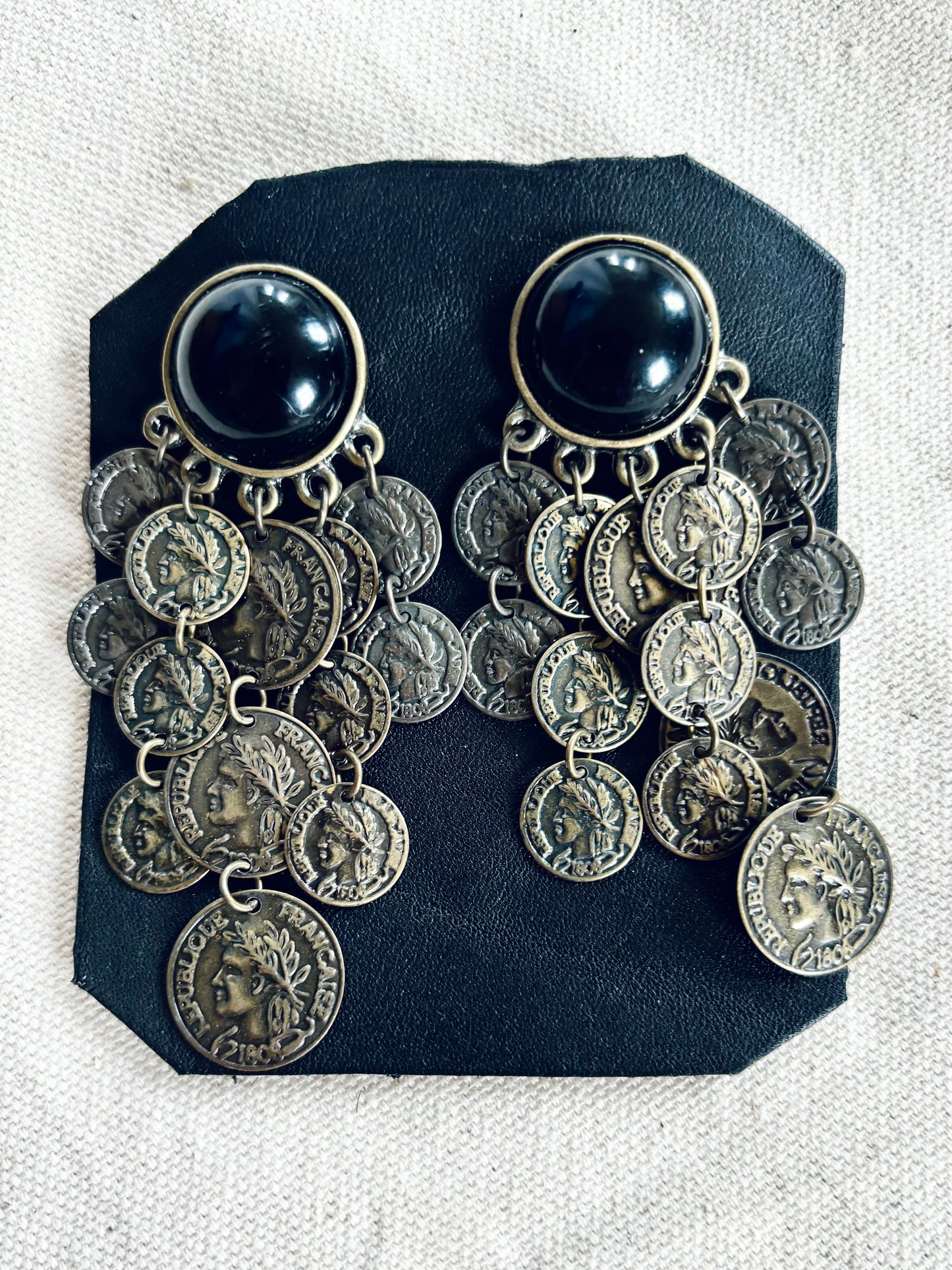 Vintage Antique Gold & Onyx Grecian Chandelier
Earrings