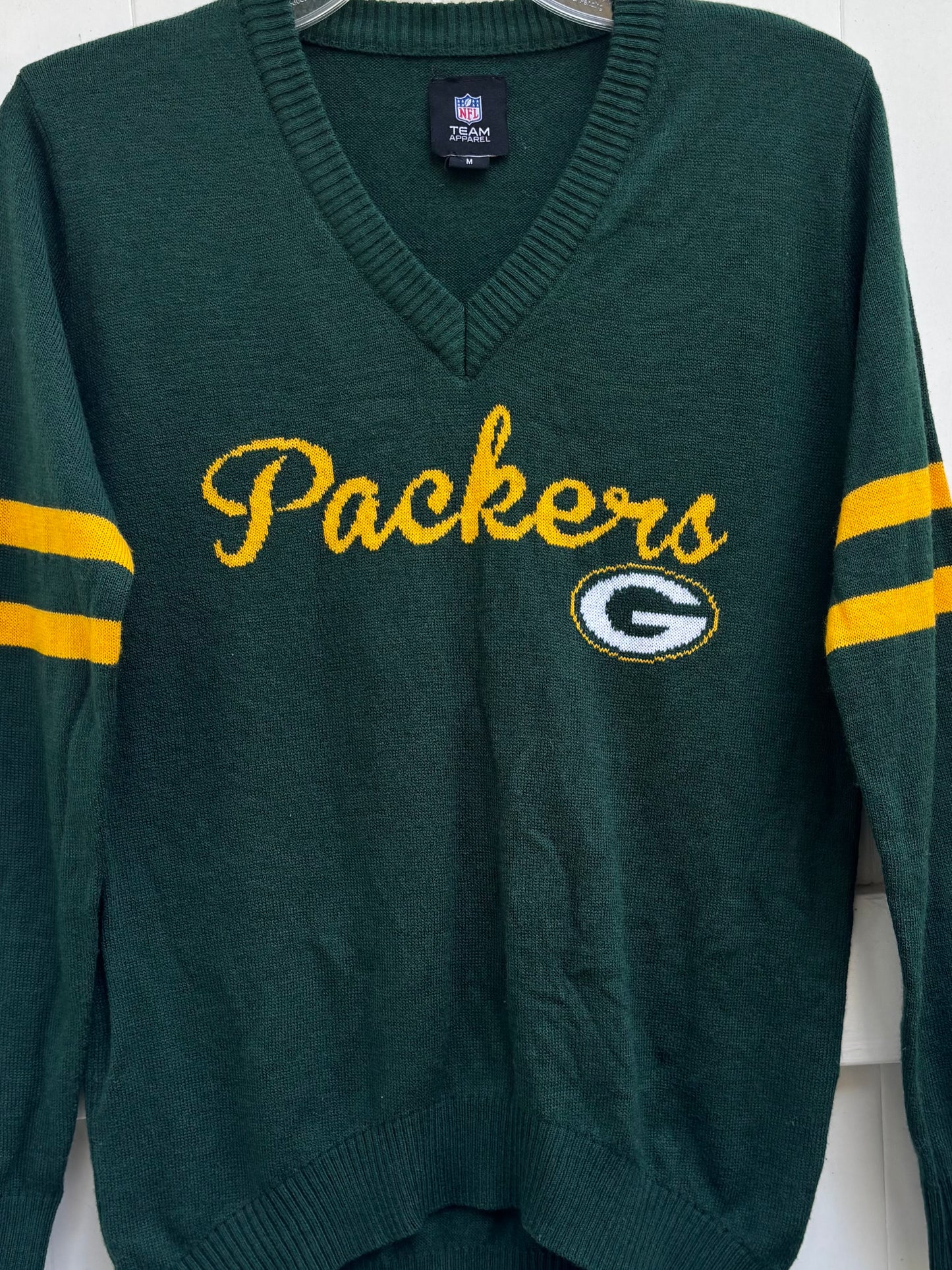 Rare vintage Green Bay Packers V Neck knit Varsity Sweater
