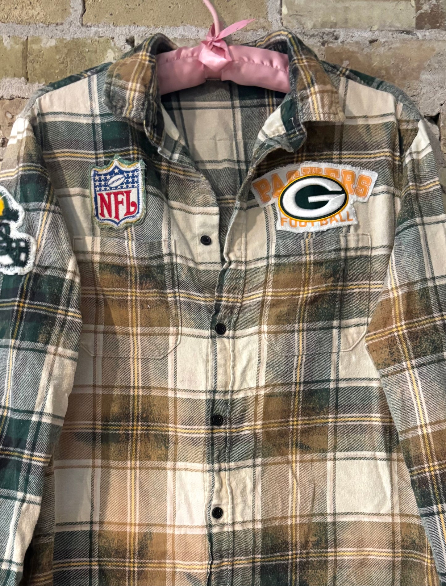 Vintage distressed Game Day Flannel Shirt