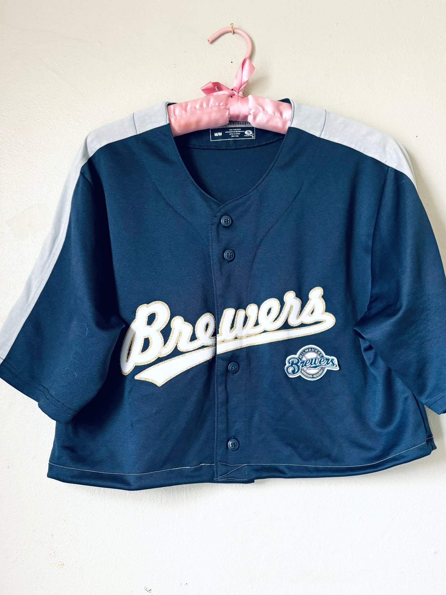 Reworked Milwaukee Brewers Button up Baseball Jersey