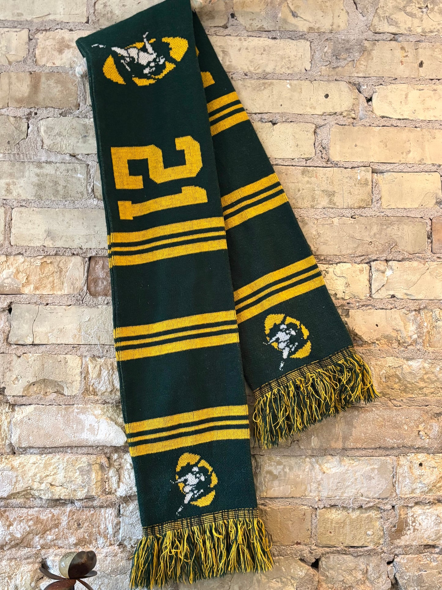 Vintage NFL PACKERS winter knit scarf with Fringe
