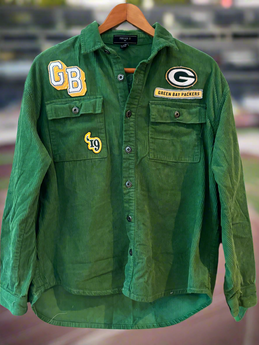 Reworked over dyed Corduroy Game Day Shacket