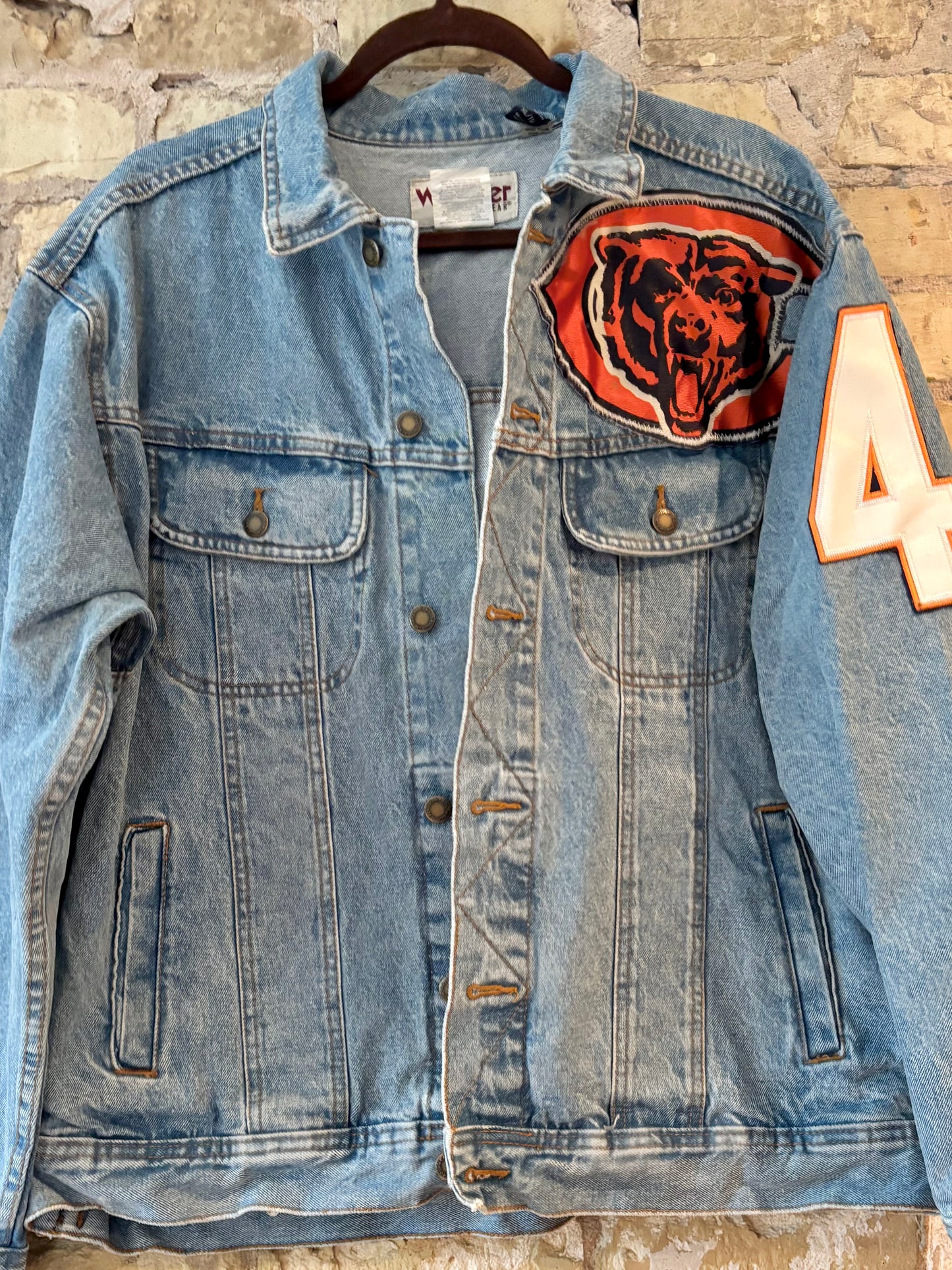 Reworked Over Sized Vintage Wrangler Game Day Denim Jean Jacket