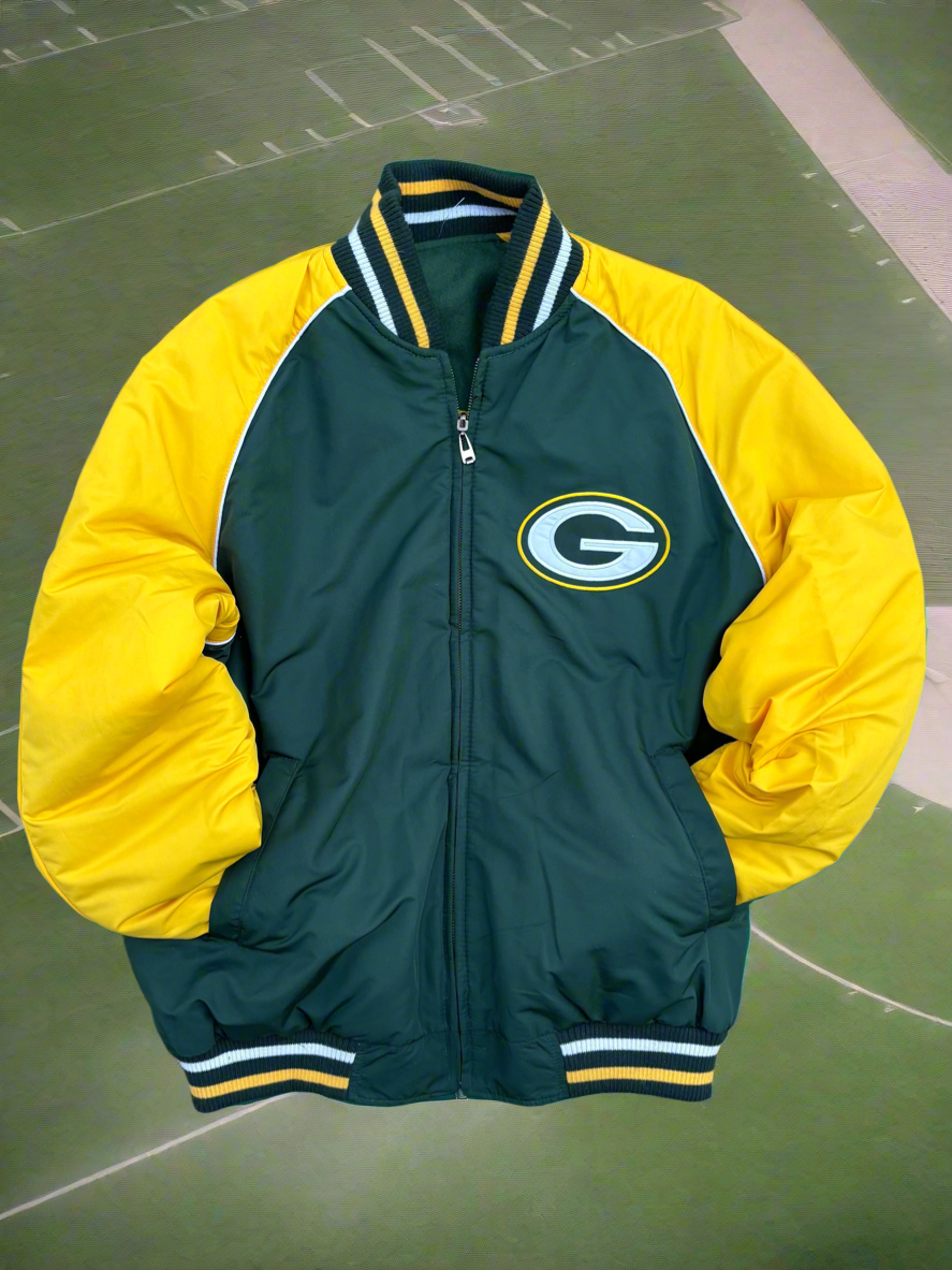 Vintage Reversible Green Bay Packers Bomber varsity Jacket