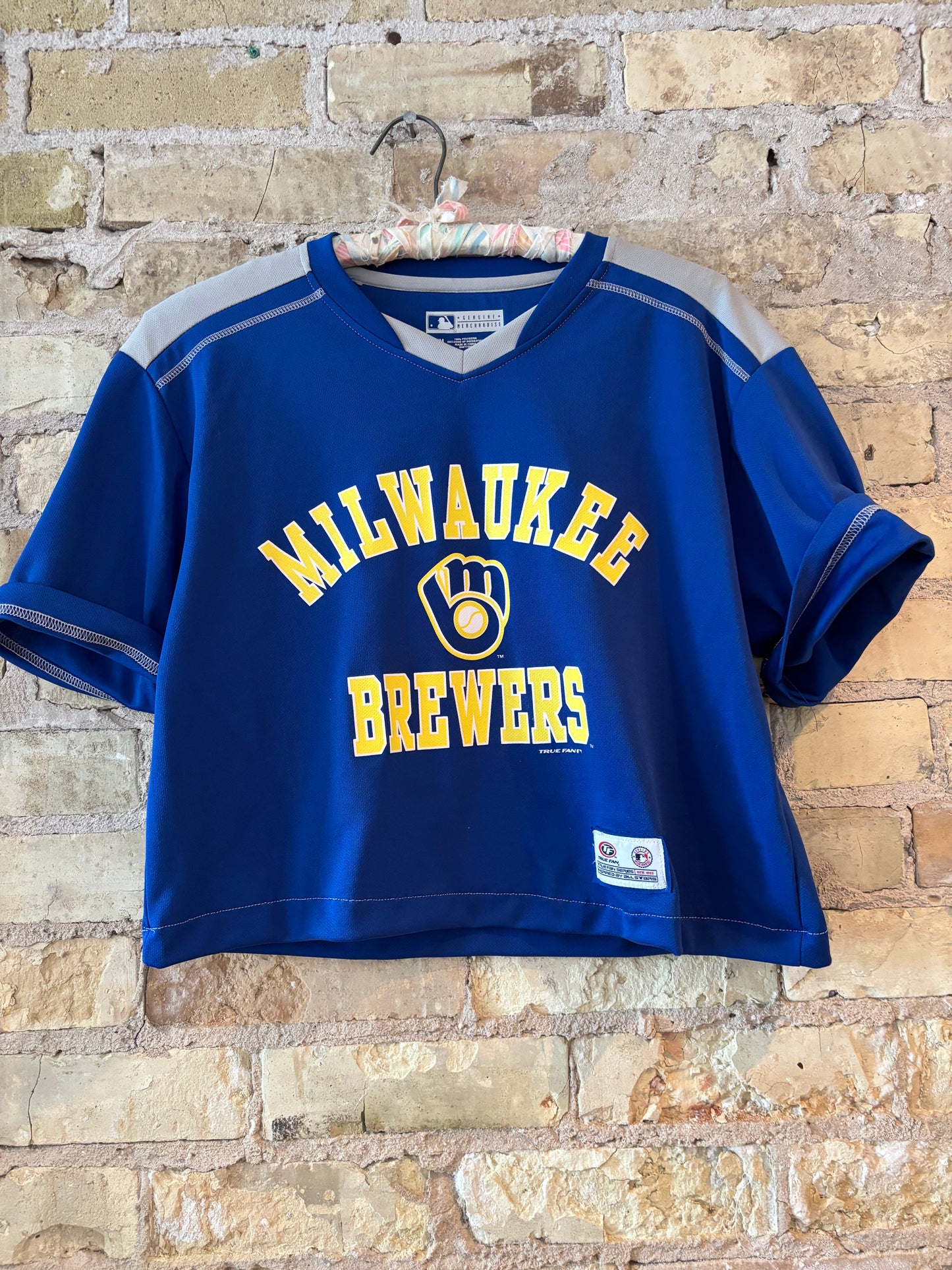 Reworked retro Milwaukee Brewers Cropped Jersey Tee