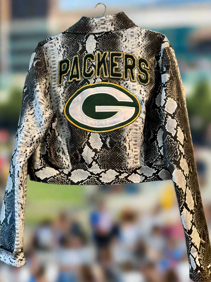 Reworked Woman’s Snakeskin Game Day Jacket