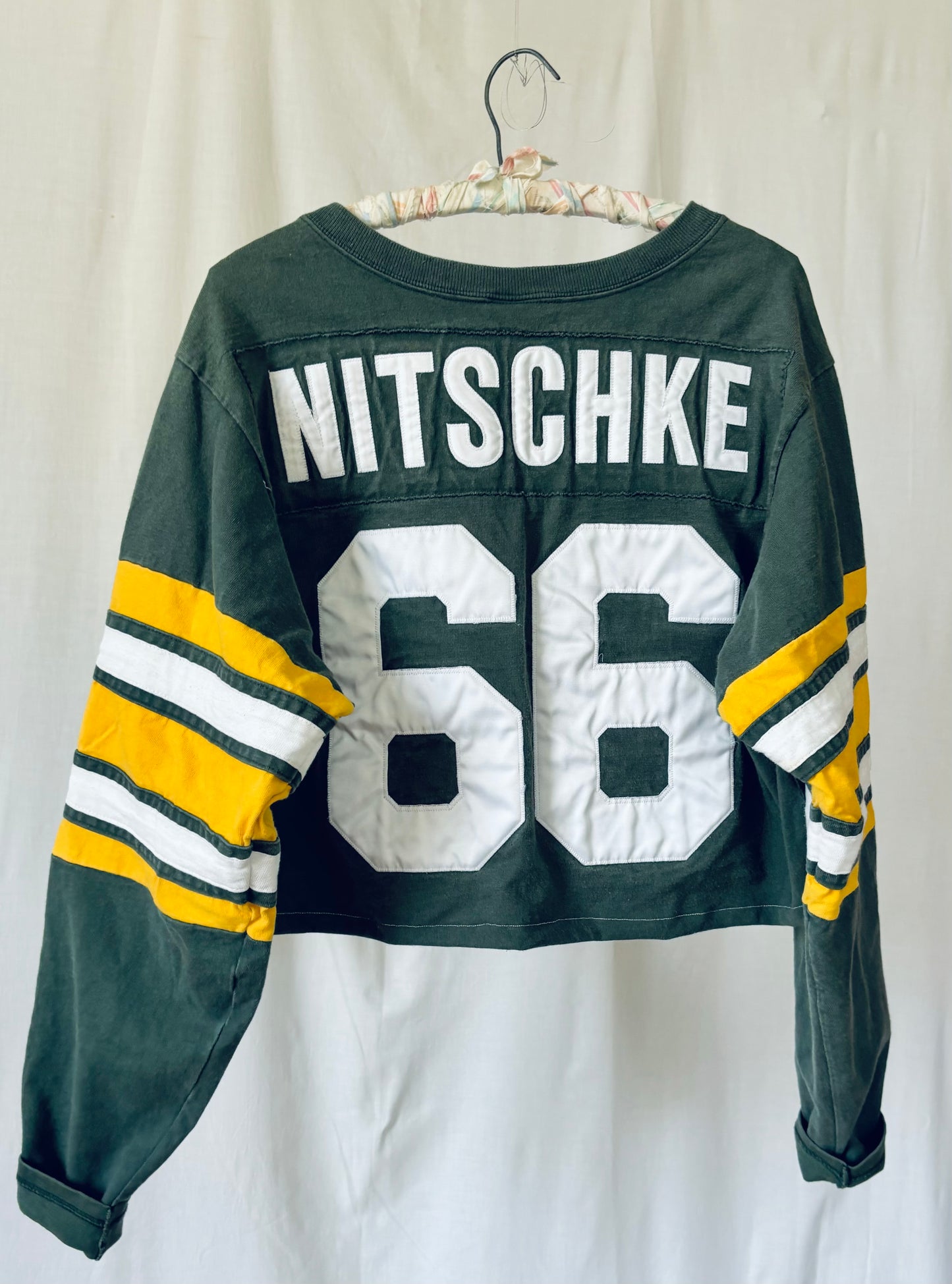Reworked Packers Champion Vintage Throwbacks Nitschke #66 Cropped Jersey