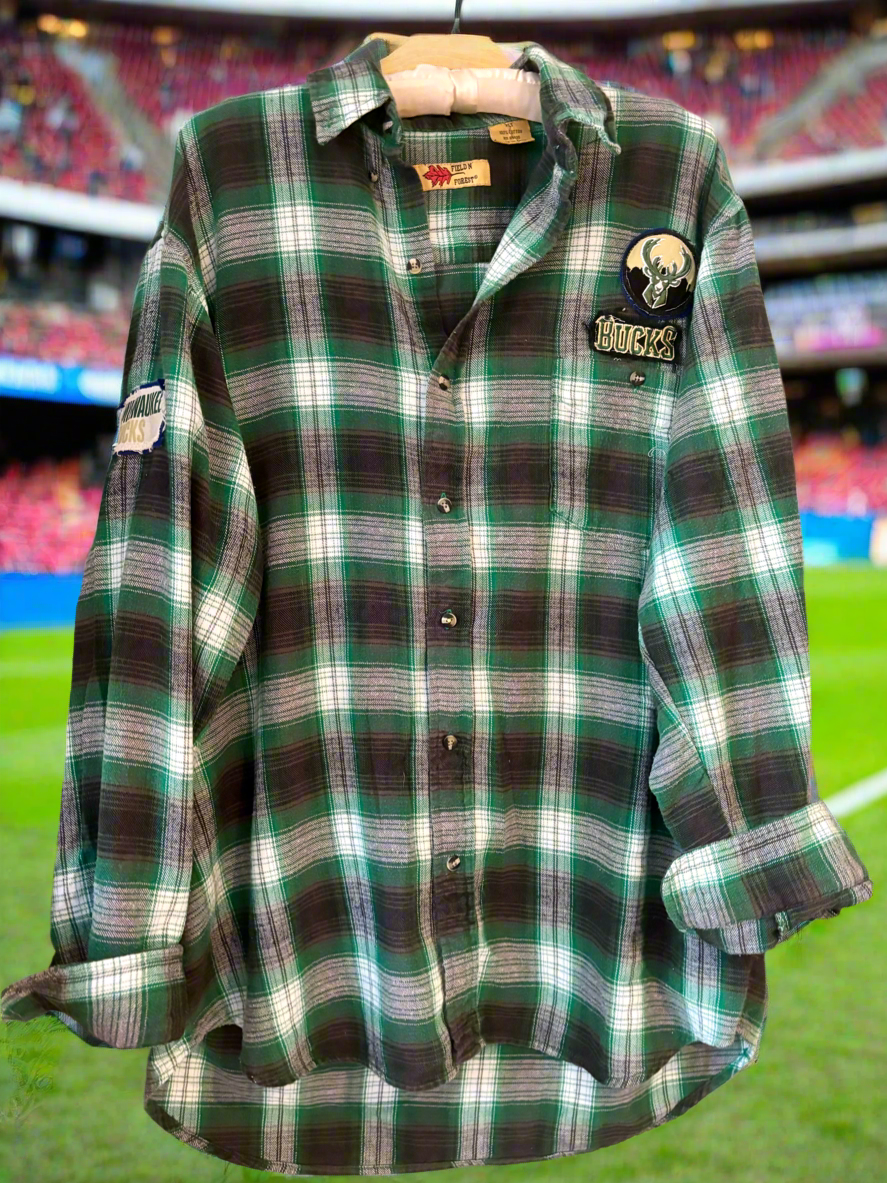 Reworked Bucks Game Day Flannel Shirt