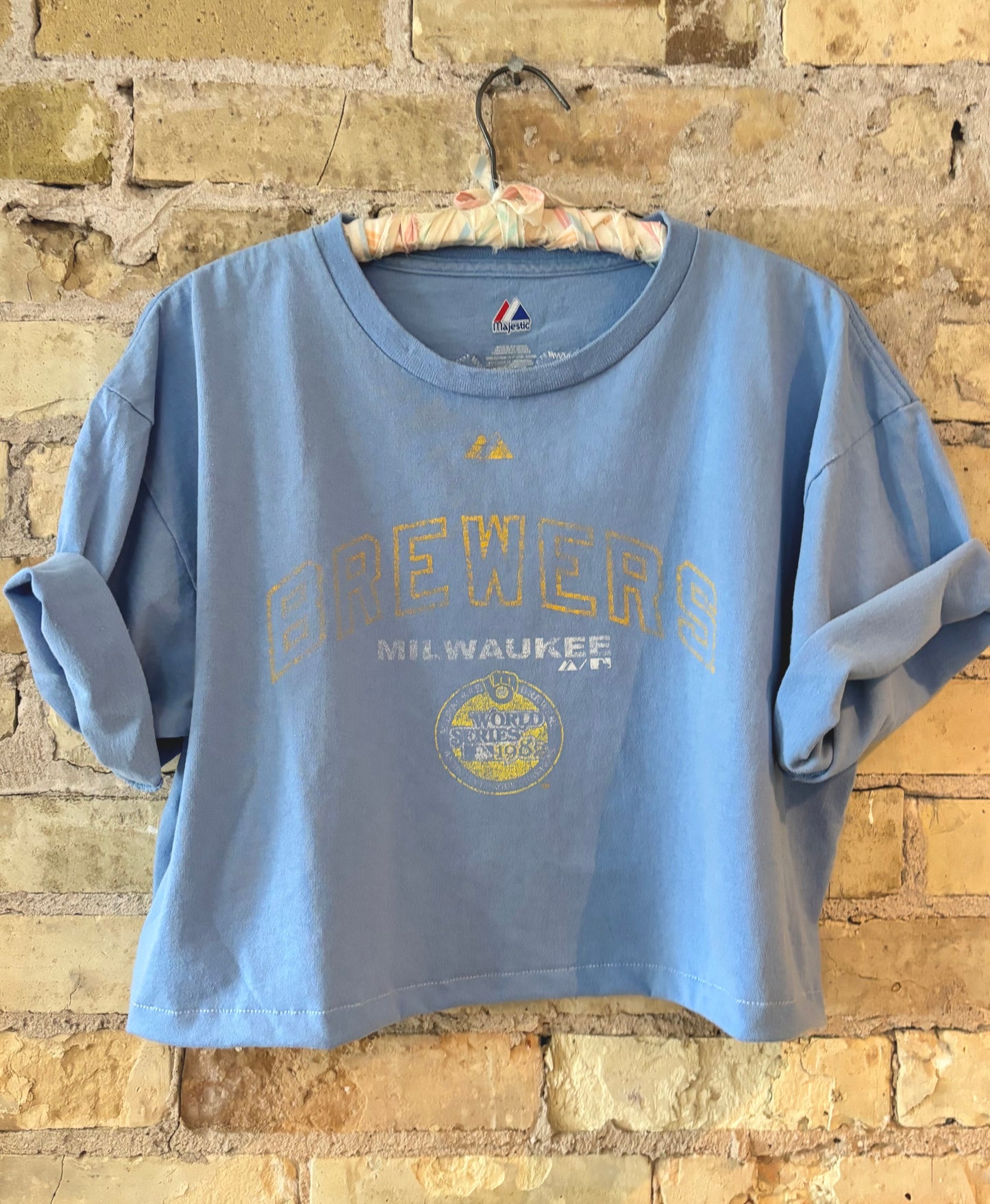 Reworked Vintage Milwaukee Brewers World Series crop top T-Shirt