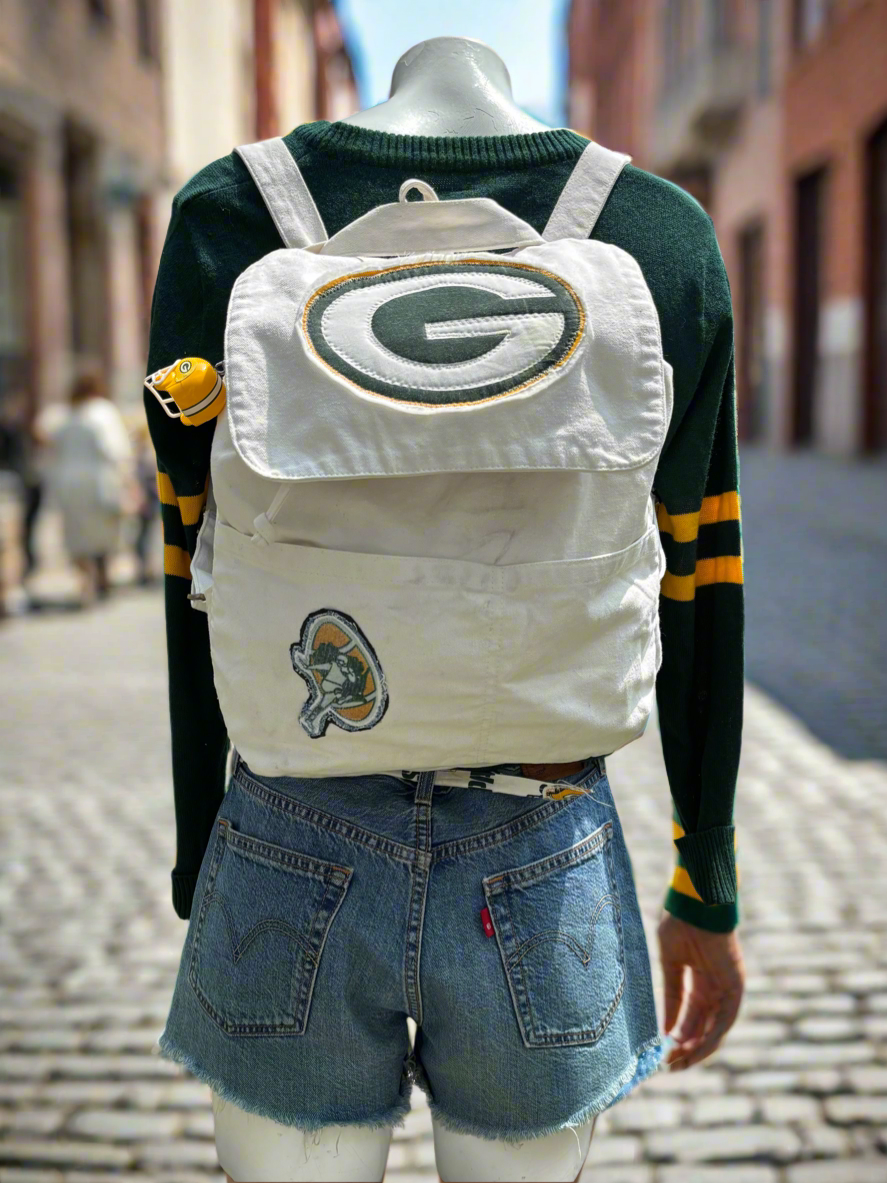 Reworked Slouchy Game Day canvas BackPack Bag