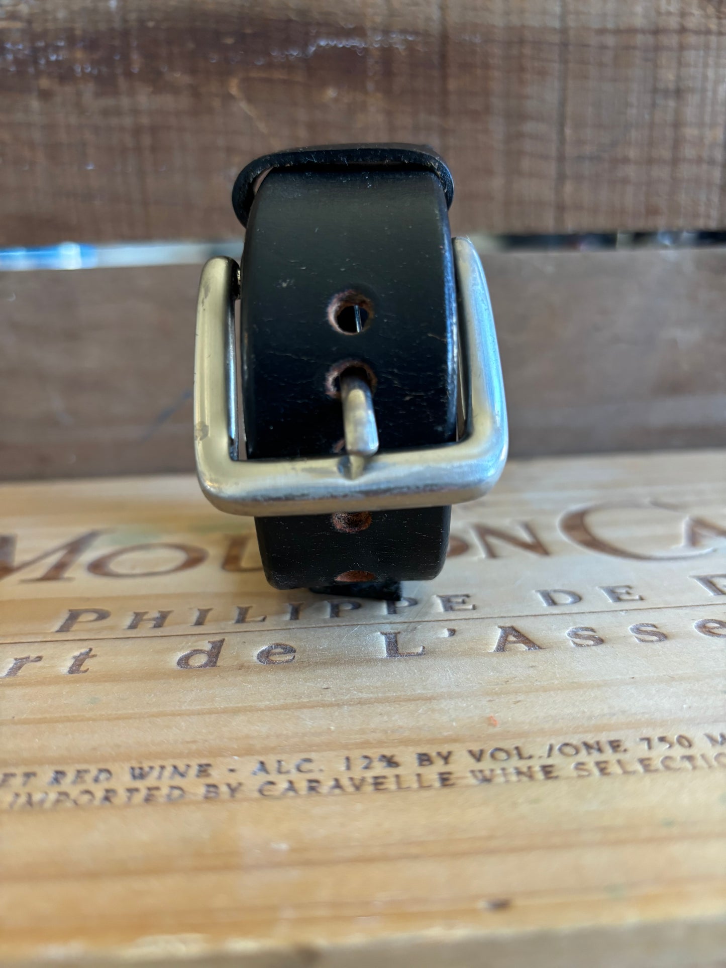 Handmade Distressed Leather wristband Cuff Watch