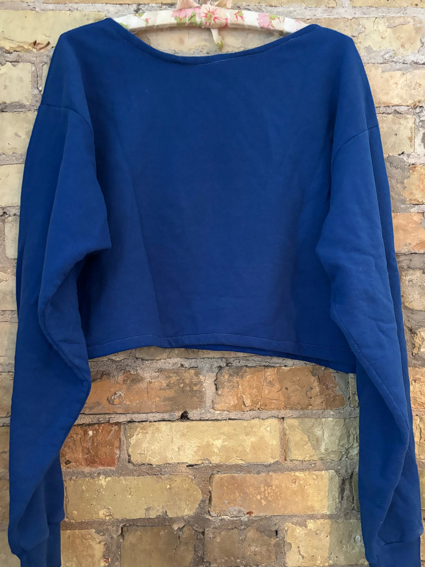 Reworked Retro Milwaukee Brewers off shoulder Cropped Sweatshirt