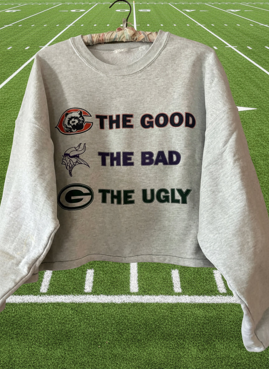 Vintage 90’s Chicago Bears Heather Gray Division Rivals crewneck