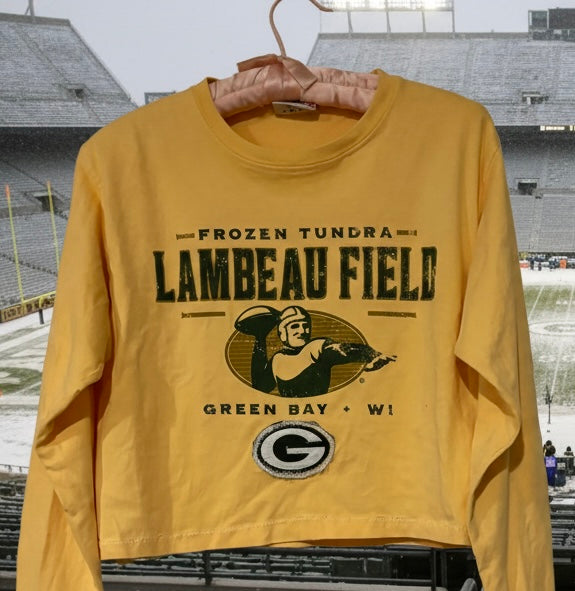 Reworked vintage Cropped Lambeau Field “Frozen Tundra” Tshirt