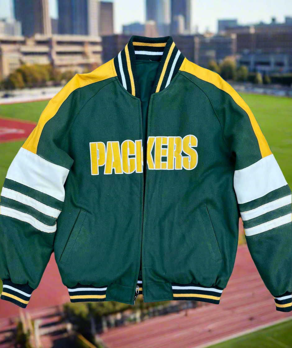 Vintage Reversible Green Bay Packers Bomber varsity Jacket