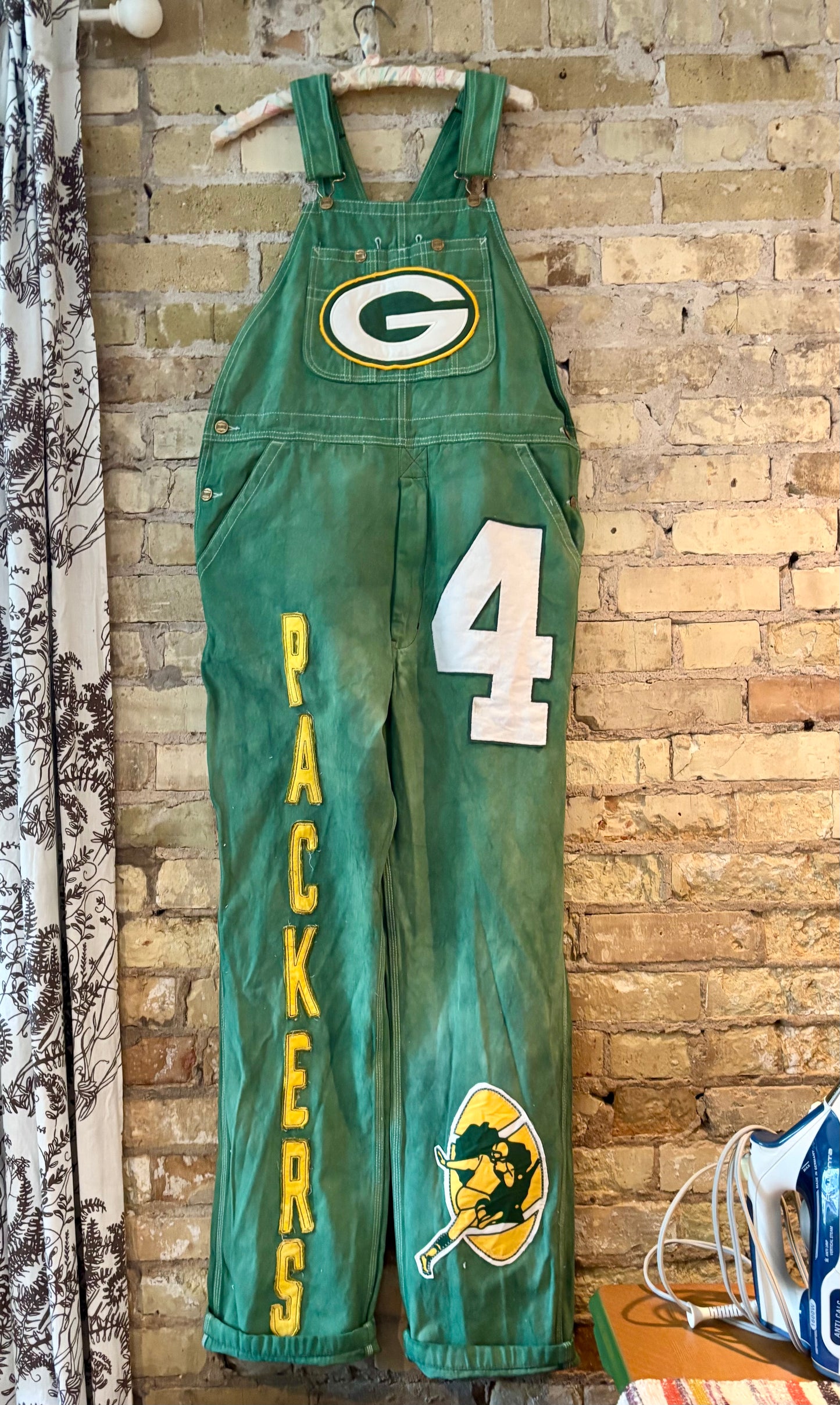 Reworked over dyed Vintage Game Day Bib Overalls