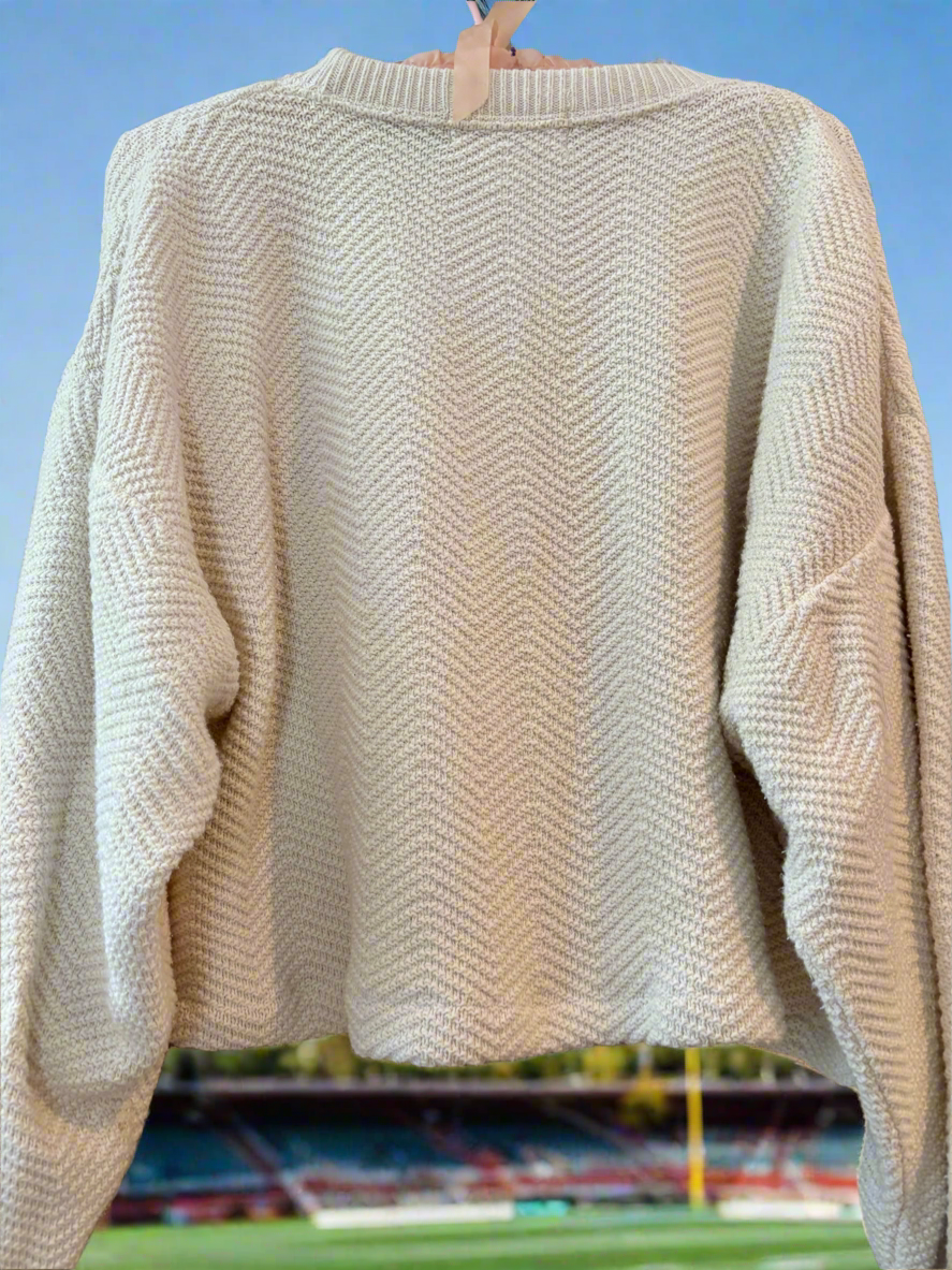 Reworked Packers 90’s handKnit oversized Cotton Sweater
