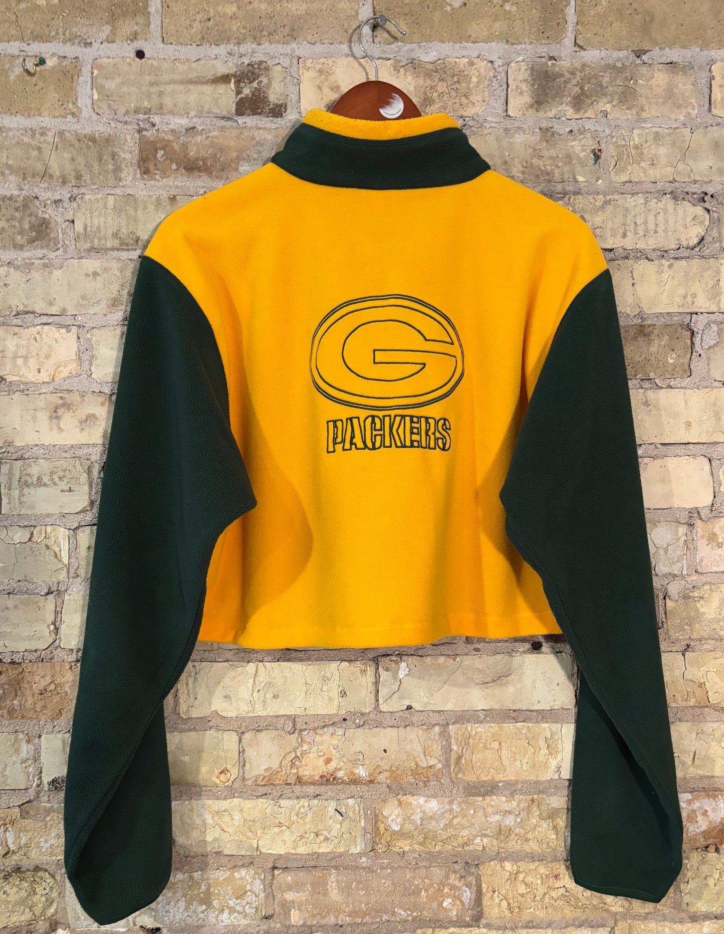 Vintage Packers 1/4 Zip Cropped Fleece Pullover