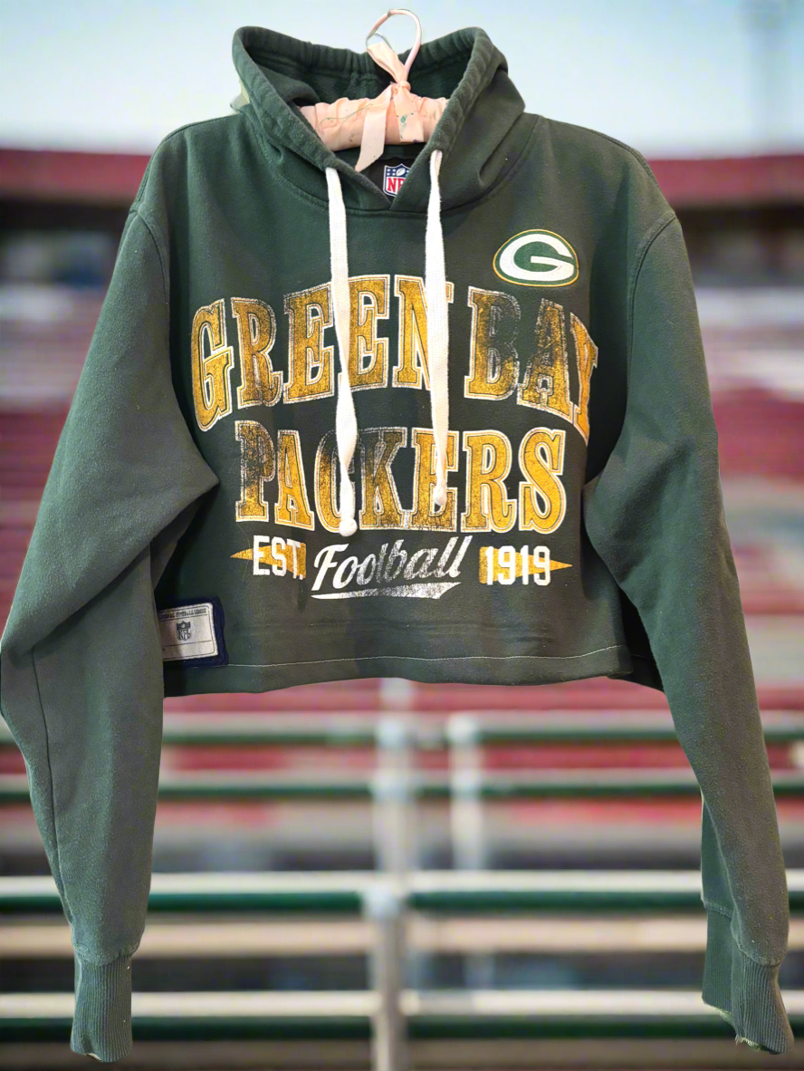 Reclaimed Green Bay Packers Throwback Cropped Hoodie