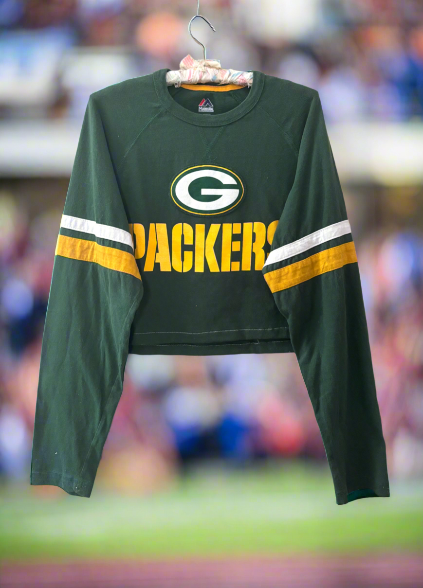 Reworked Packers cropped Throwback Jersey Tee