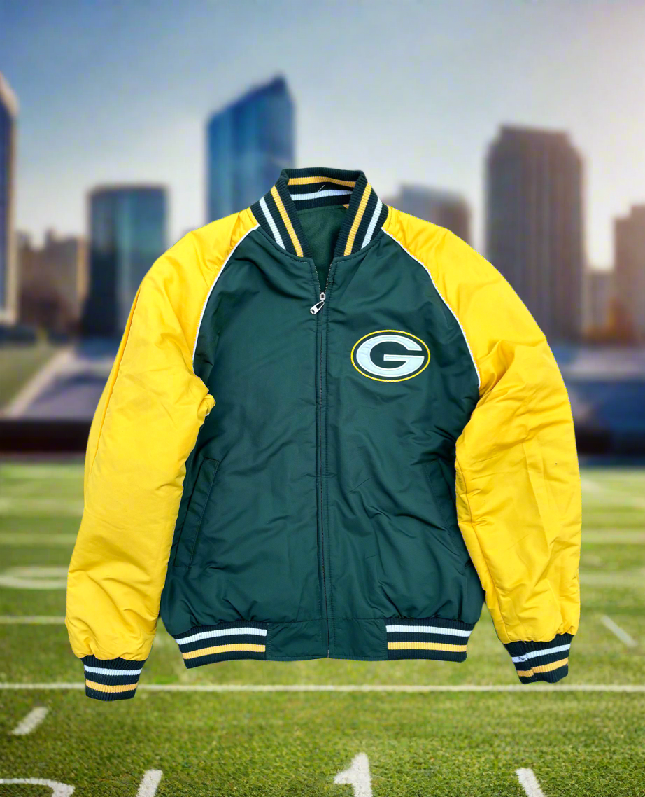 Vintage Reversible Green Bay Packers Bomber varsity Jacket
